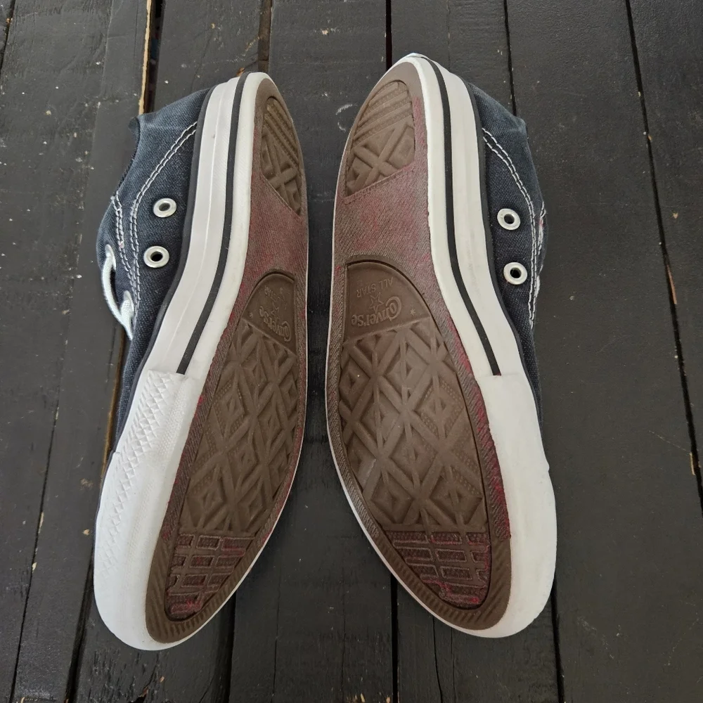 Converse Kids 2 Black White Low-Top Canvas Sneakers Pull Slip On Bump Toe Casual